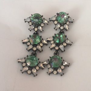 Green drop earrings
